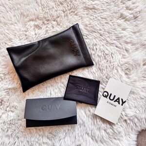 Quay Australia Black Sunglasses Pouch and Accessories Set